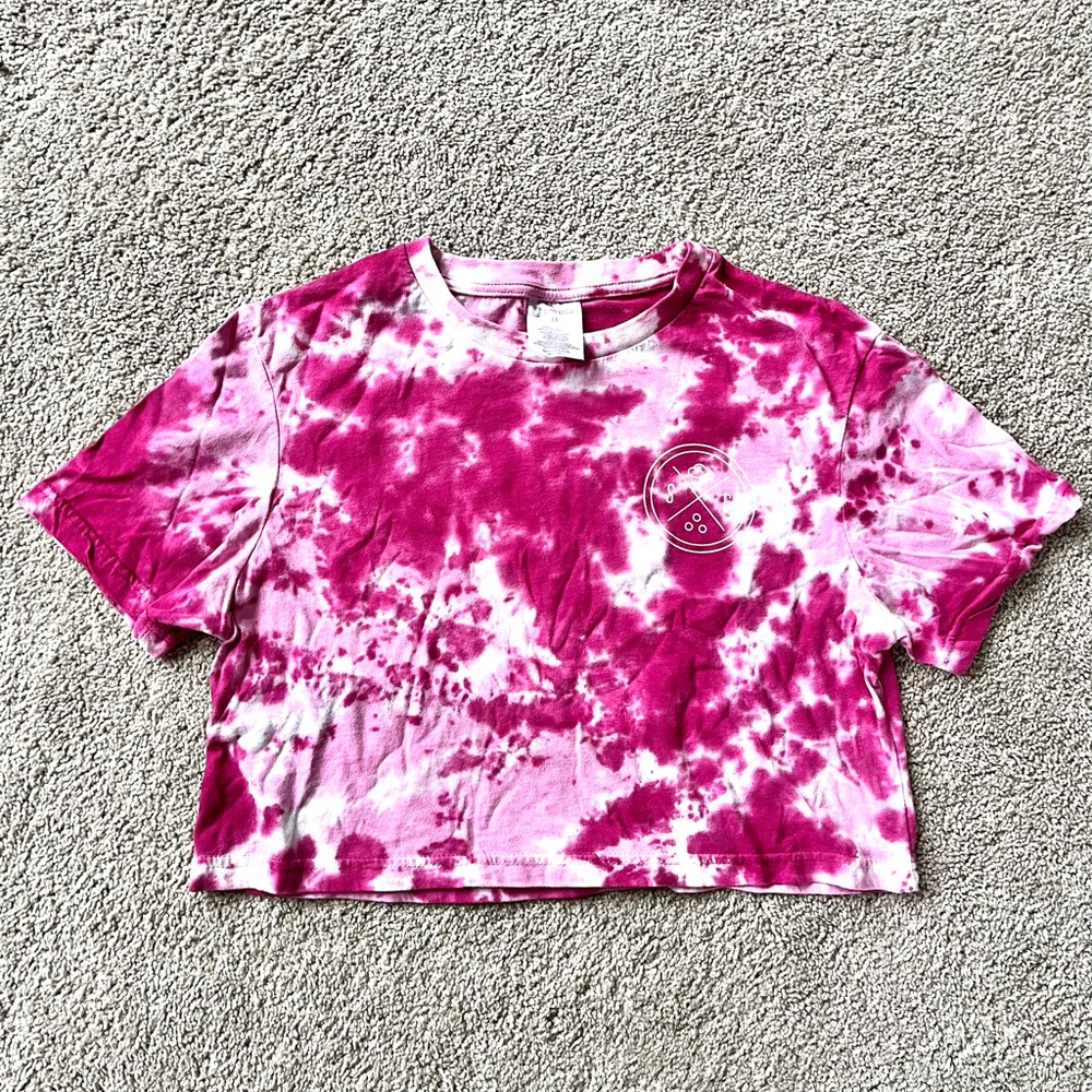 Pink Tie-Dye Crop Top T-Shirt